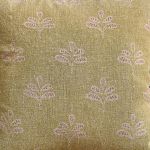 Summer Green Reverse Leaf Rustic Linen Cushion