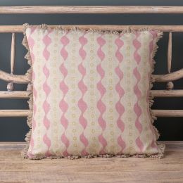 Pink & Green Printed Cushion