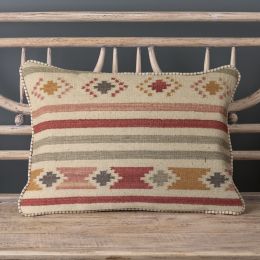 Saffron Stripe Kilim Cushion - Smokey Blue