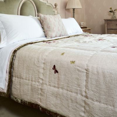 Sweet Pea Rustic Linen Quilt - King Size