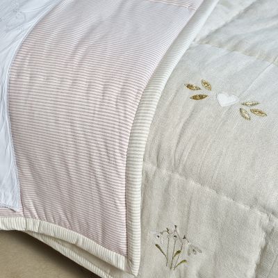 Snowdrop Dove Grey Cotton Quilt - King Size