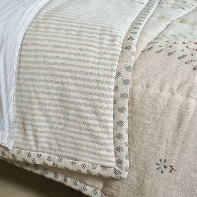 Smokey Blue Embroidered Malathi Quilt – King Size