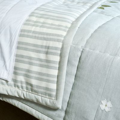 Duck Egg Hydrangea Cotton Quilt - King Size