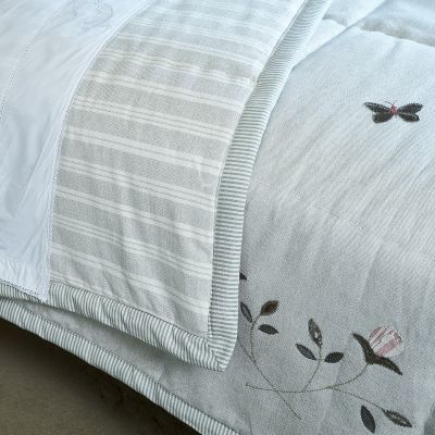 Rose & Foxglove Sea Blue Cotton Quilt - King Size