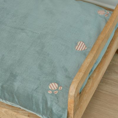 Luxury Summer Blue Velvet Dog Bed Mattress