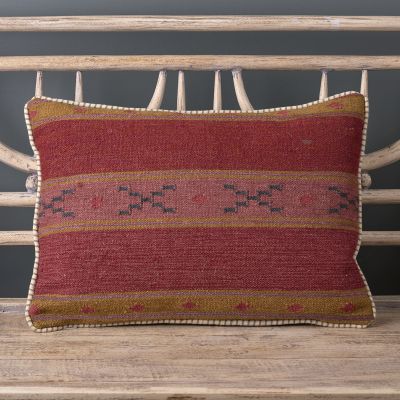 Russet Olive Stripe Kilim Cushion