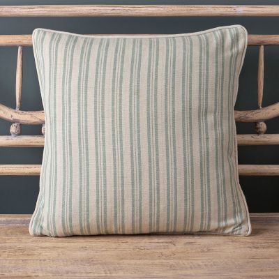 Ticking Stripe Cushion - Sail Blue