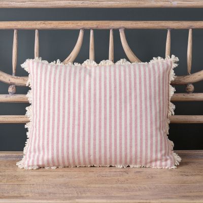 Pink stripe cushion