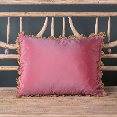 Deep Rose Silk Taffeta Cushion