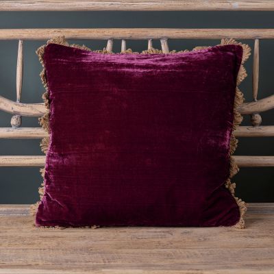 Aubergine Velvet Cushion