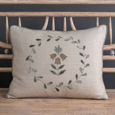 Smokey Blue Fritillary Rustic Linen Cushion