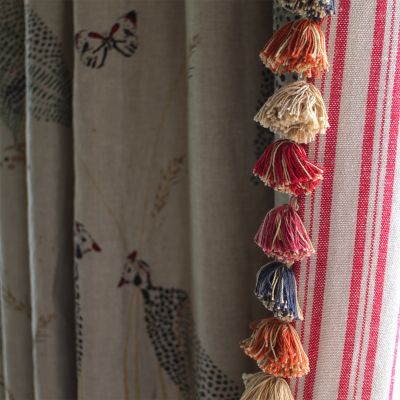 Indigo, Saffron, Berry Red, Jute Tassels