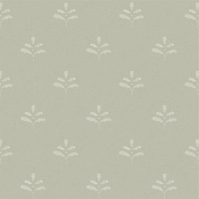 Celadon Ivory Leaf Wallpaper