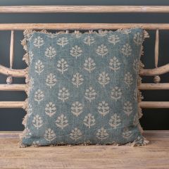 Denim Blue Megha Rustic Linen Cushion