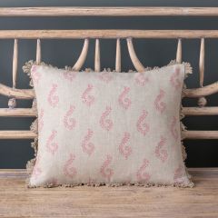 100% linen cushion in rose