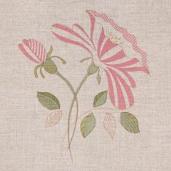 Hand-printed Pink Rose Linen Fabric – 303