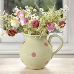 Green / Rose Spot Medium Round Jug