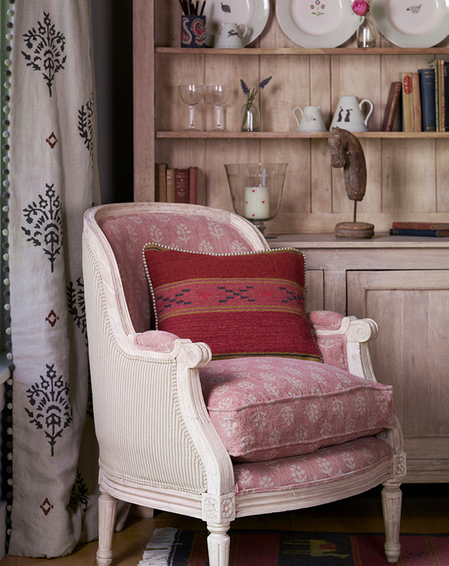 indian red fabric, indian red chair, indian red cushion