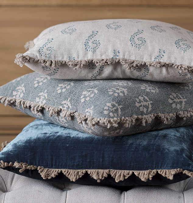 marine blue cushions