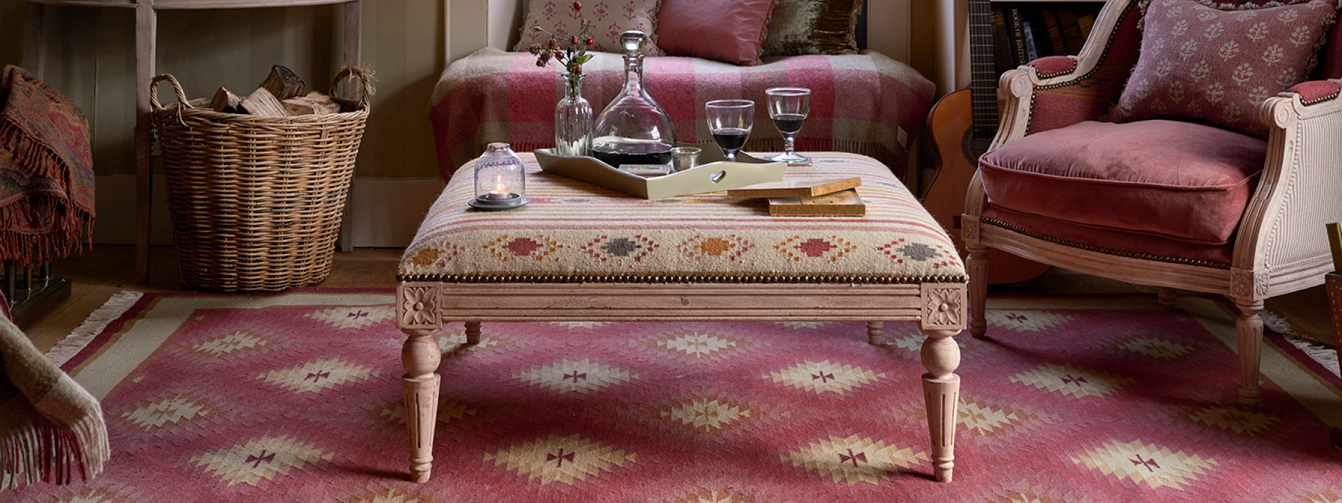 Square Kilim Footstools